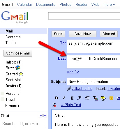 BCC SendToQuickBase